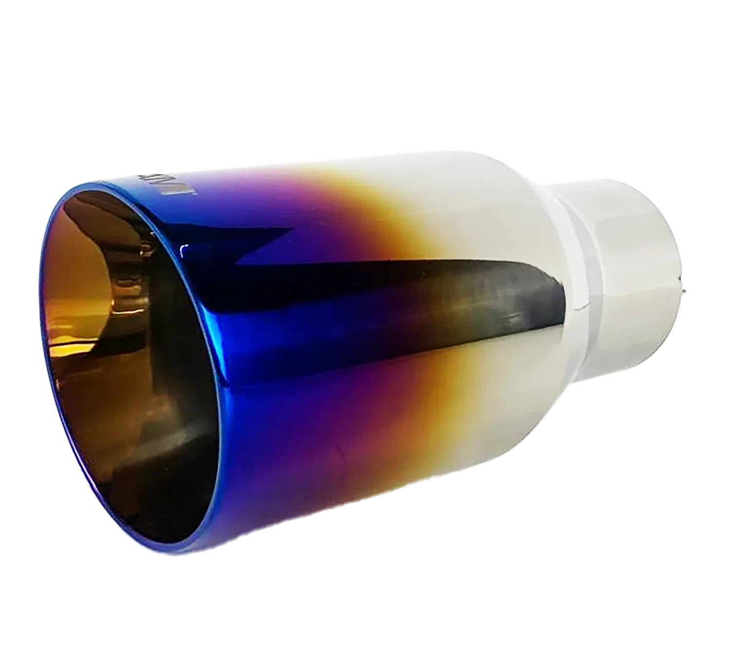 2.5_ ID_4_ OUT_12_ Single Round Double Wall StraightCut Exhaust Tip-Blue NT-2578